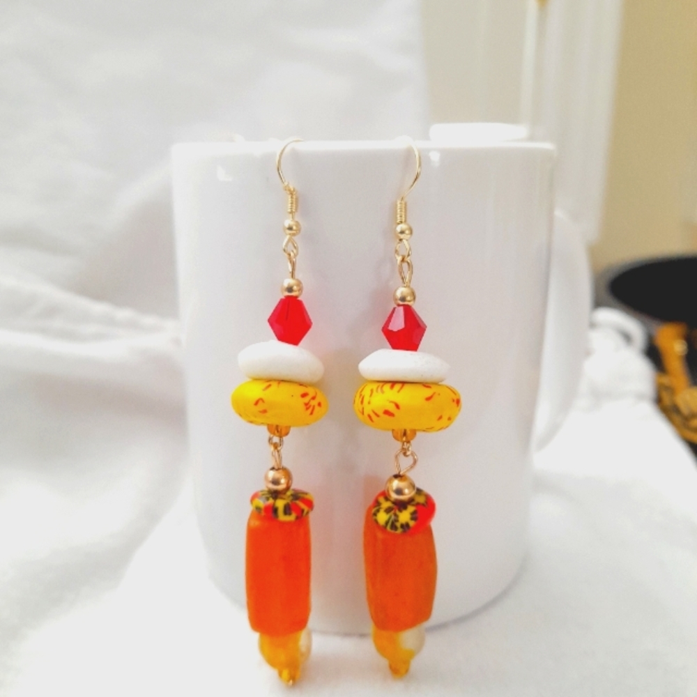 New handmade dangle earrings made from beautiful glass beads